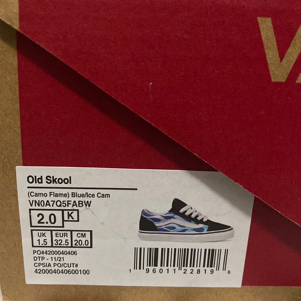 Blue Flame Vans shoes